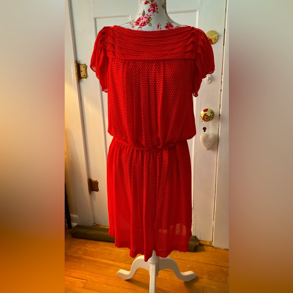 Max Studio Orange Dotted Dress